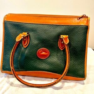 Vintage Dooney and Bourke purse. Beautiful green and Cognac